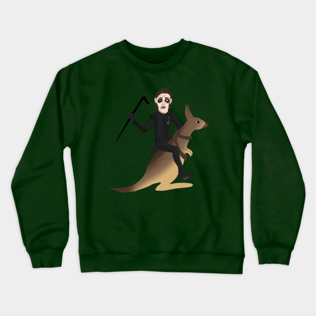 Cardi riding a kangaroo